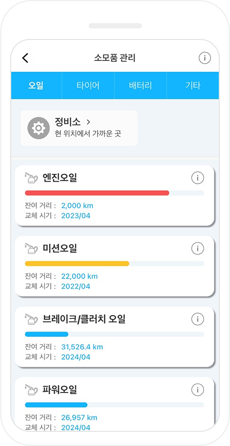 차량 관리 화면 이미지